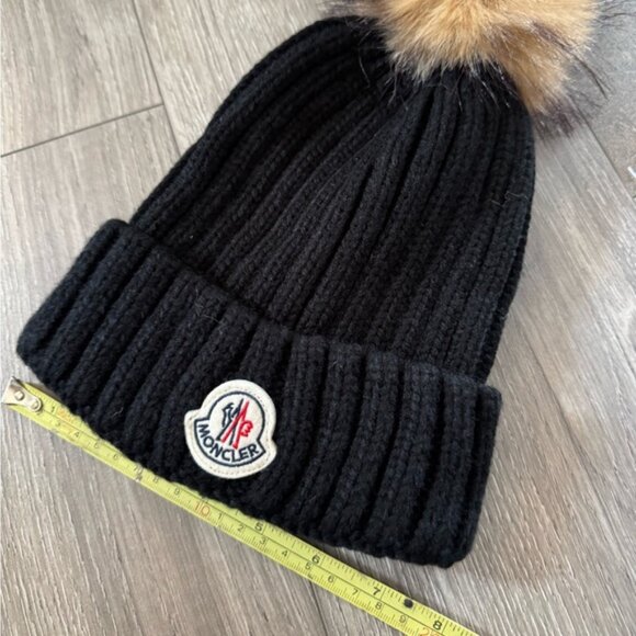 Moncler style Real Fur Pom Pom Beanie Hat 05-08 - Picture 5 of 8
